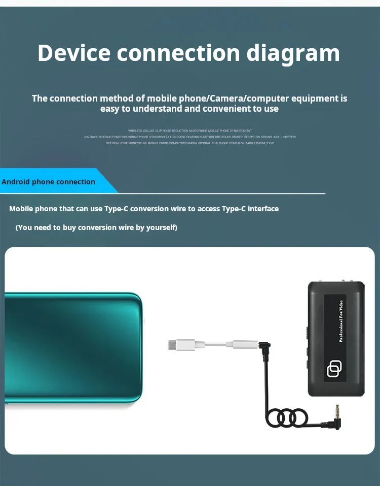 Wireless Lavalier Microphone connection