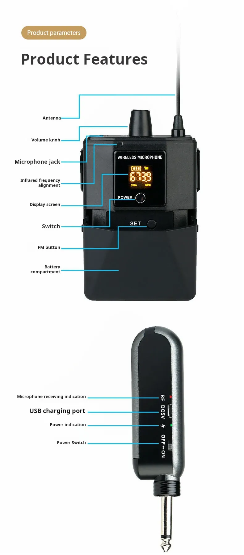 Tour guide microphone product features
