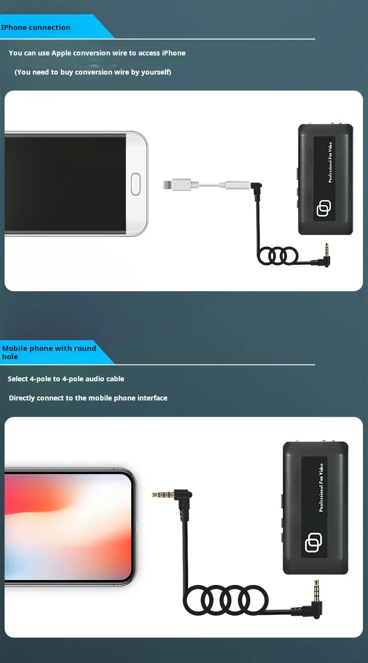 Wireless Lavalier Microphone connection for phone