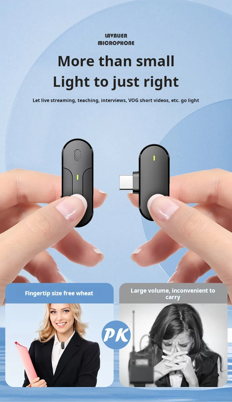 Wireless Lavalier Microphone bluetooth for live streaming