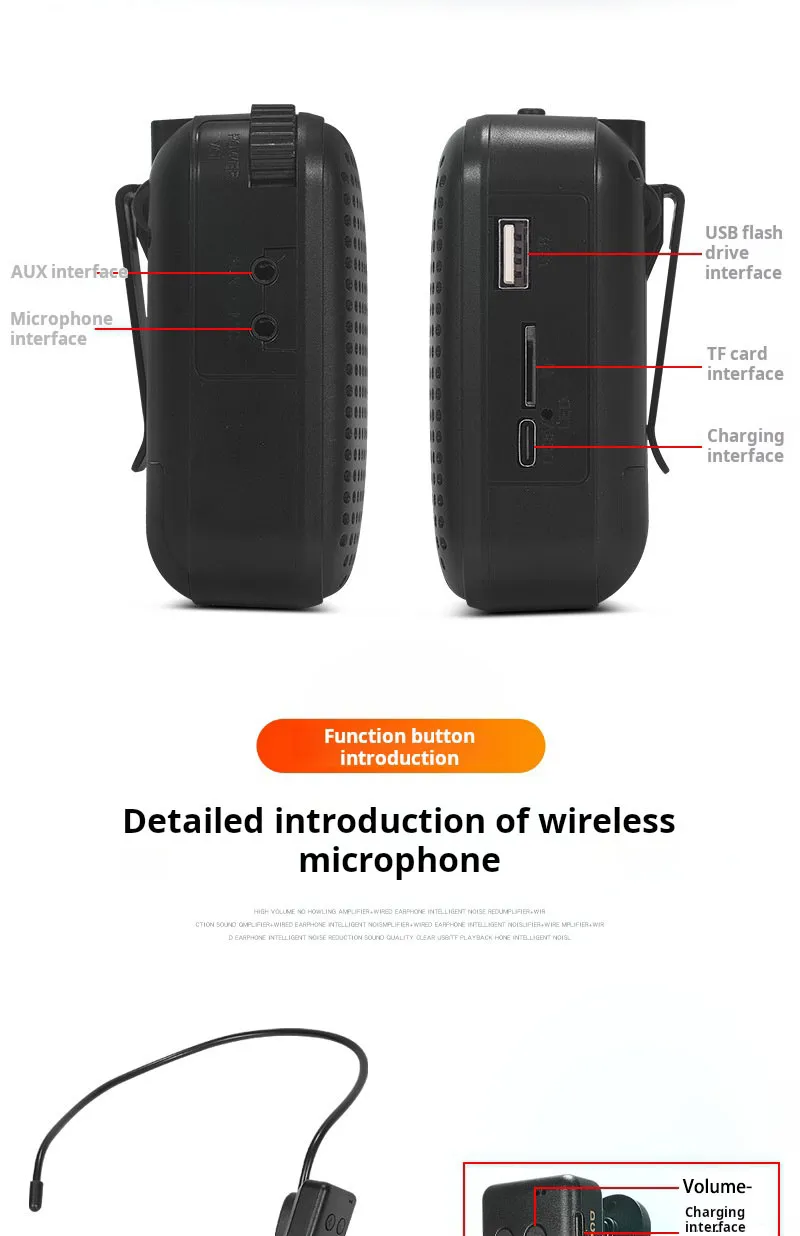 voice amplifier with wireless microphone