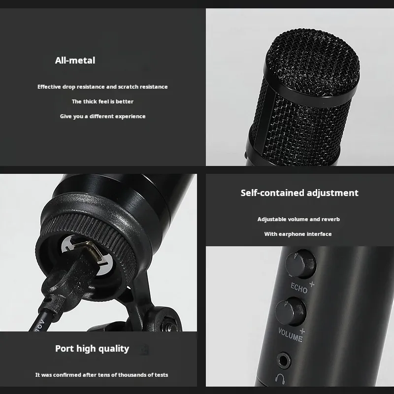USB desktop condenser microphone metal
