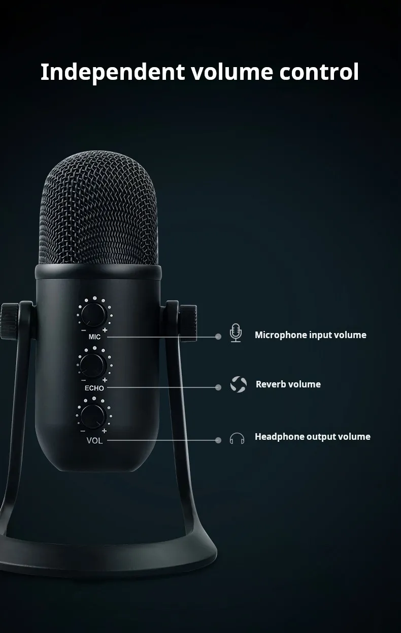 Professional recording microphone volume control
