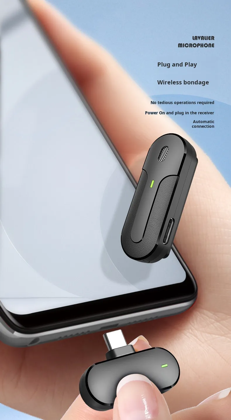 Wireless Lavalier Microphone bluetooth plug and play