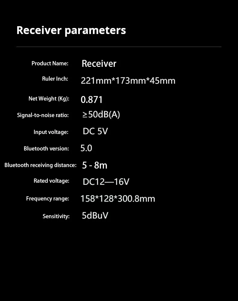 Wireless Microphone System parameters