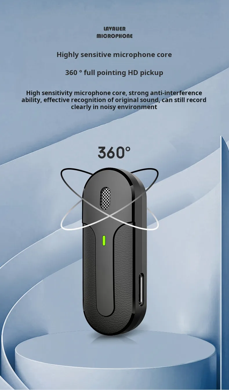 Wireless Lavalier Microphone bluetooth 360 pickup